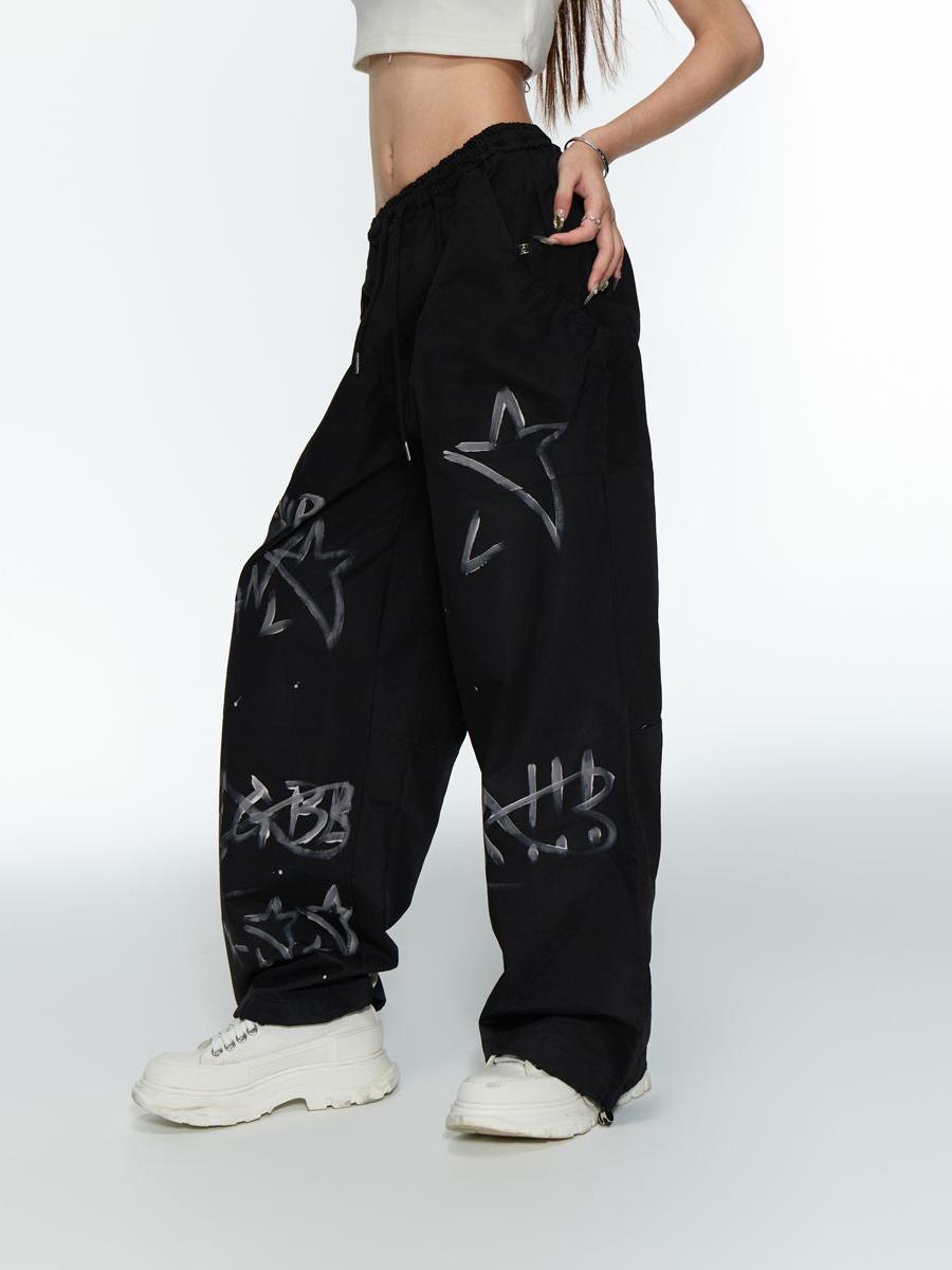 Women's Graphic Print Oversized Wide Leg Summer Loose Sweatpants