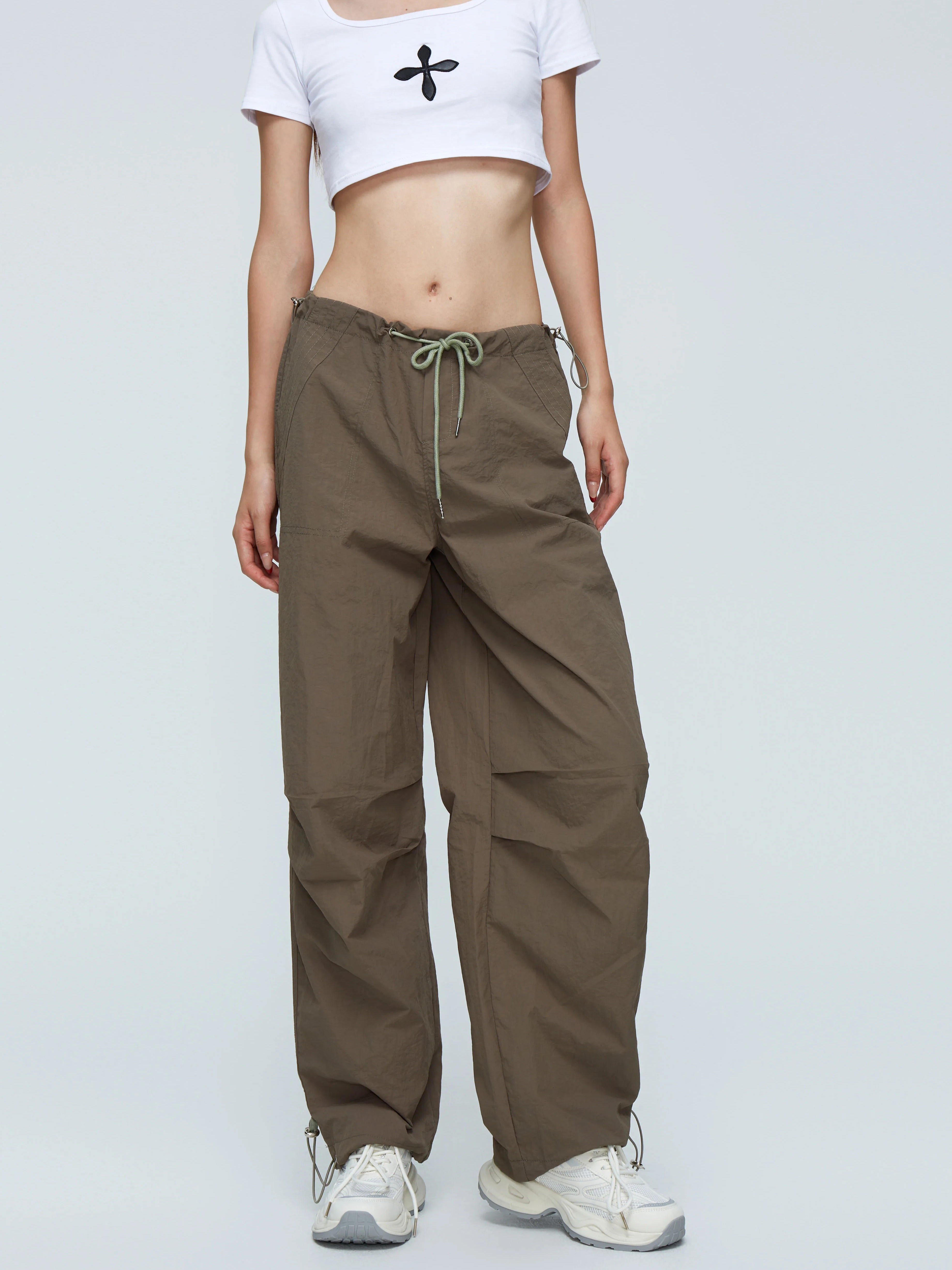 Women's Retro Low Rise Loose Summer Cargo Paratrooper Pants
