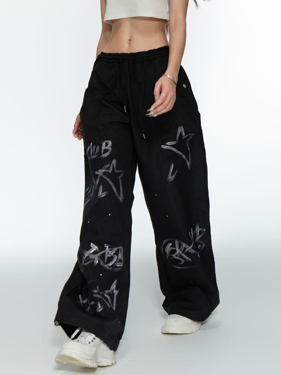 Women's Graphic Print Oversized Wide Leg Summer Loose Sweatpants