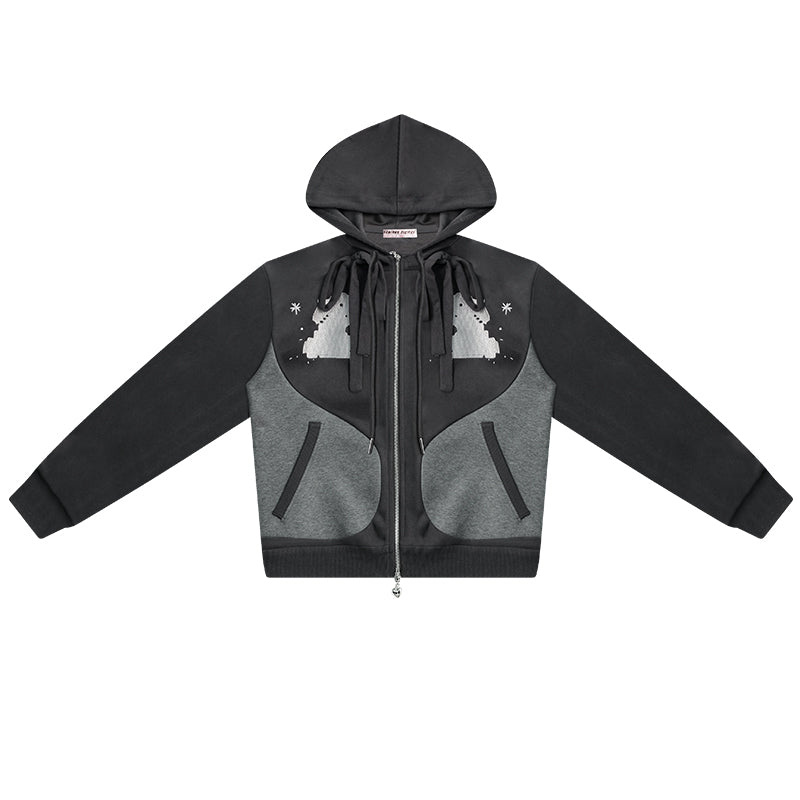 Women's Irregular Skirt Hooded Sweatshirt Black Suit