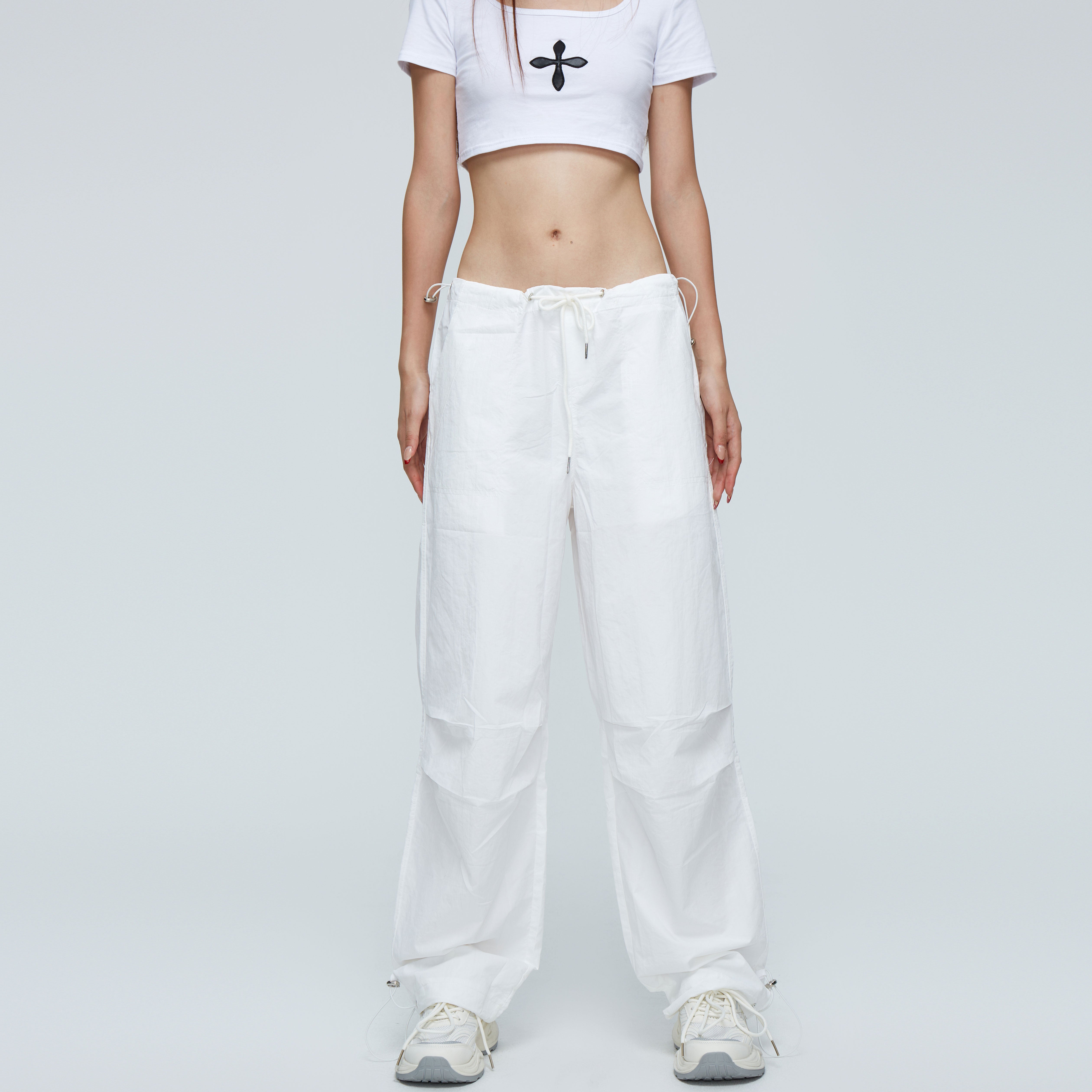 Women's Retro Low Rise Loose Summer Cargo Paratrooper Pants