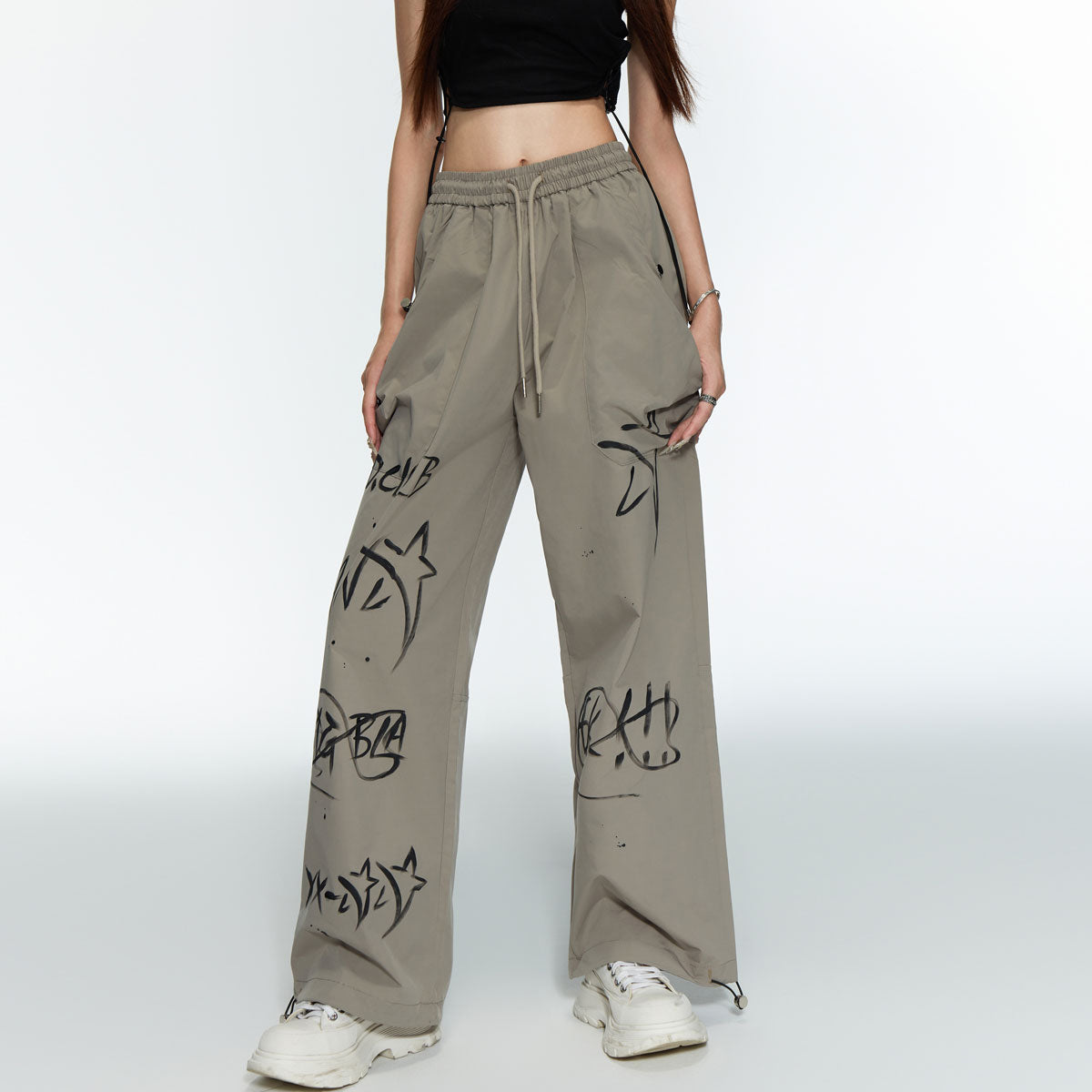 Women's Graphic Print Oversized Wide Leg Summer Loose Sweatpants