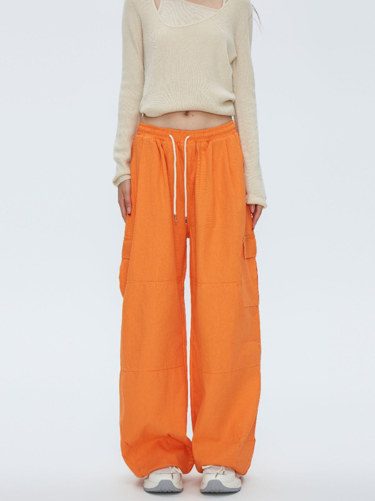 Women's Cotton Vintage Inspired Wide-Leg Cargo Pants