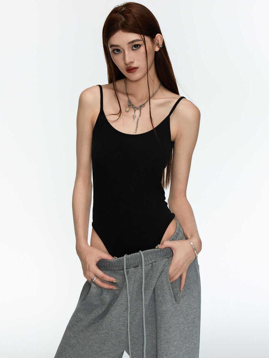 Women's Fitted Backless Camisole Top with Detachable Chest Pads
