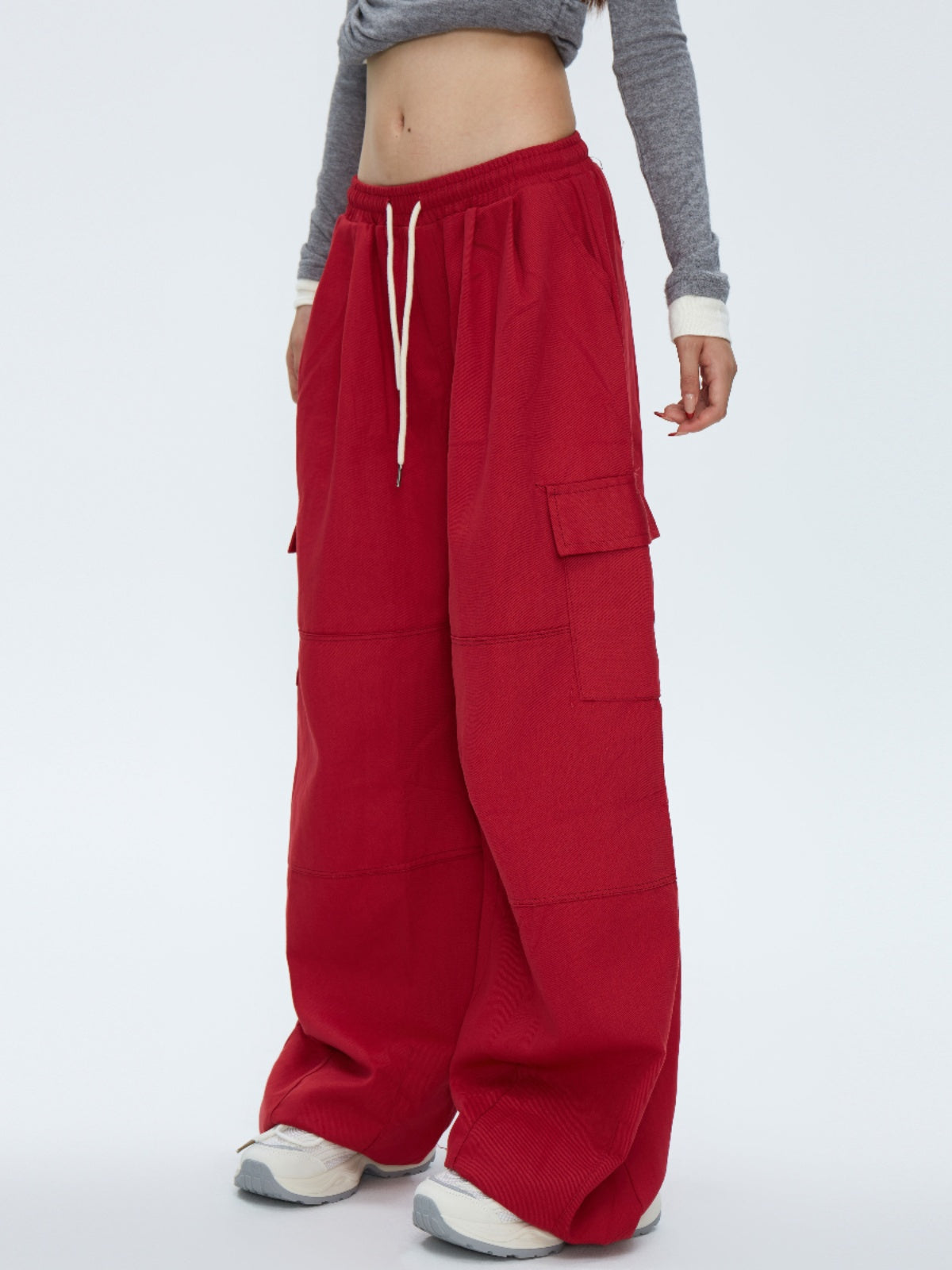 Women's Cotton Vintage Inspired Wide-Leg Cargo Pants