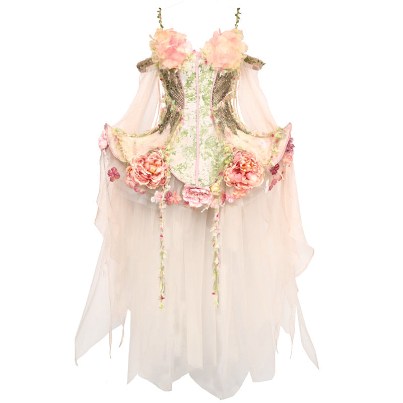 Women's Floral Lace Corset Spring Dress"