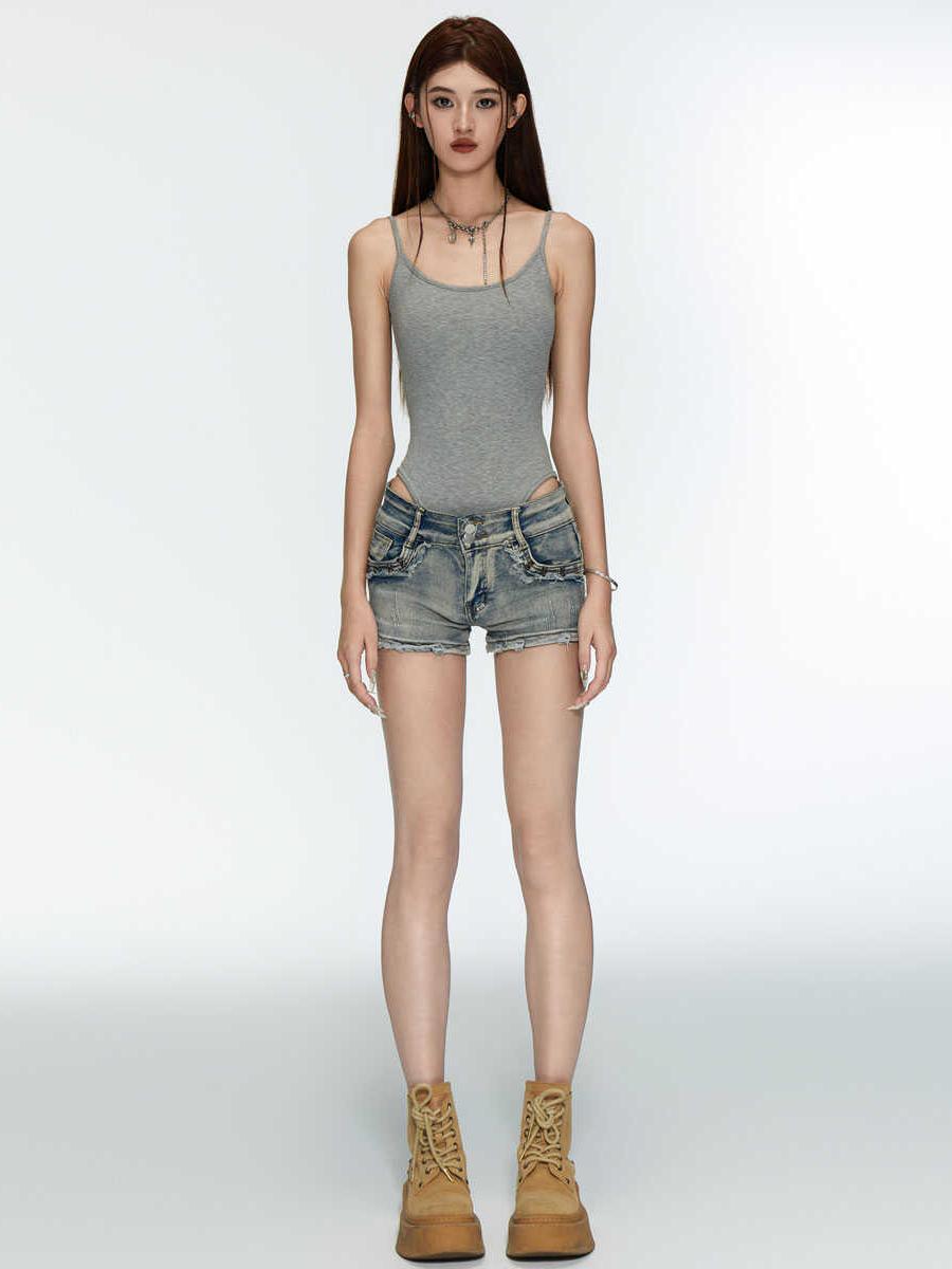 Women's Fitted Backless Camisole Top with Detachable Chest Pads