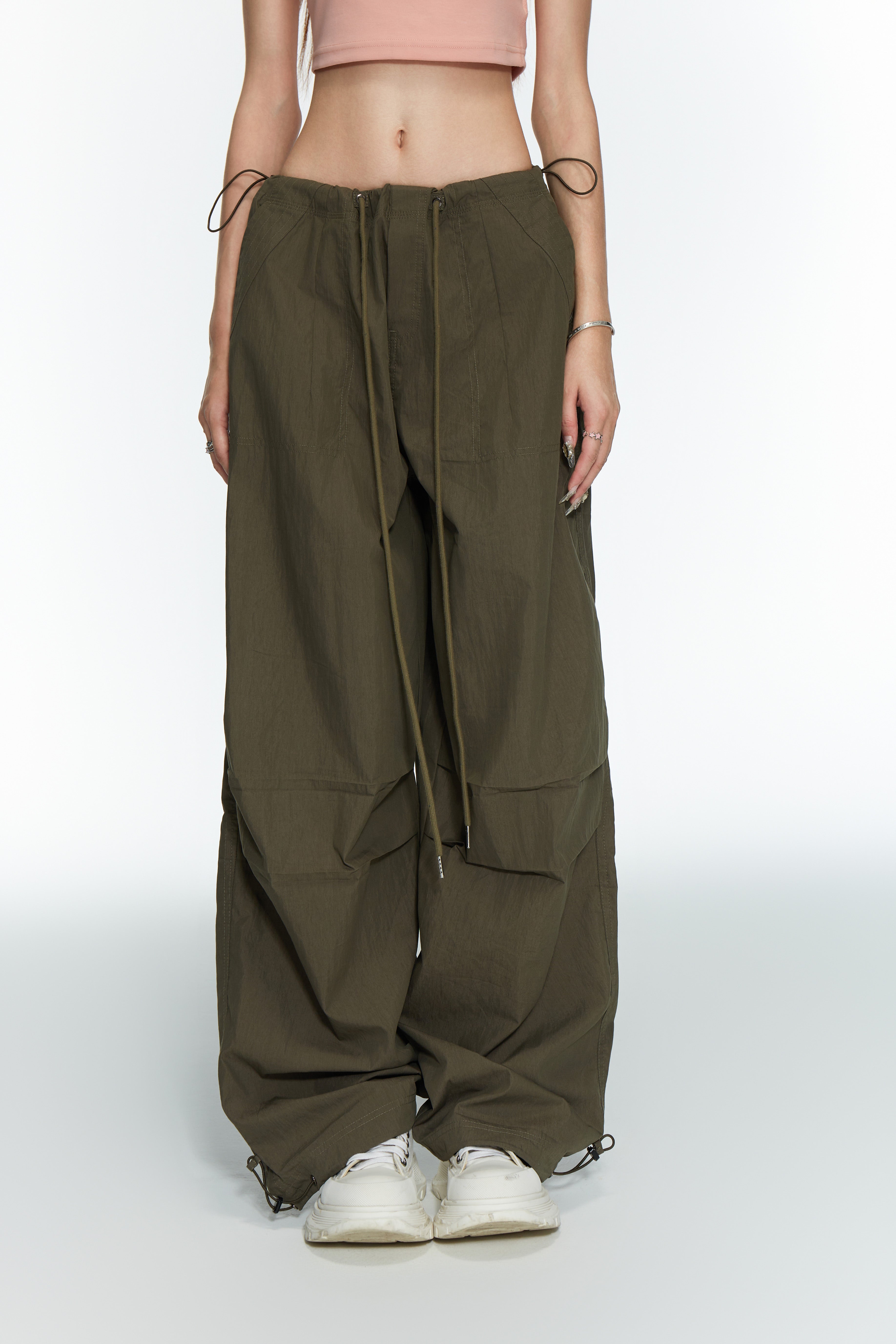 Women's Retro Low Rise Loose Summer Cargo Paratrooper Pants