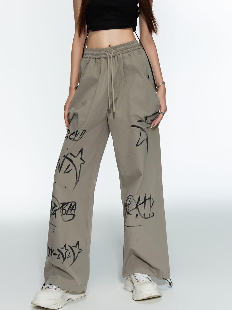Women's Graphic Print Oversized Wide Leg Summer Loose Sweatpants