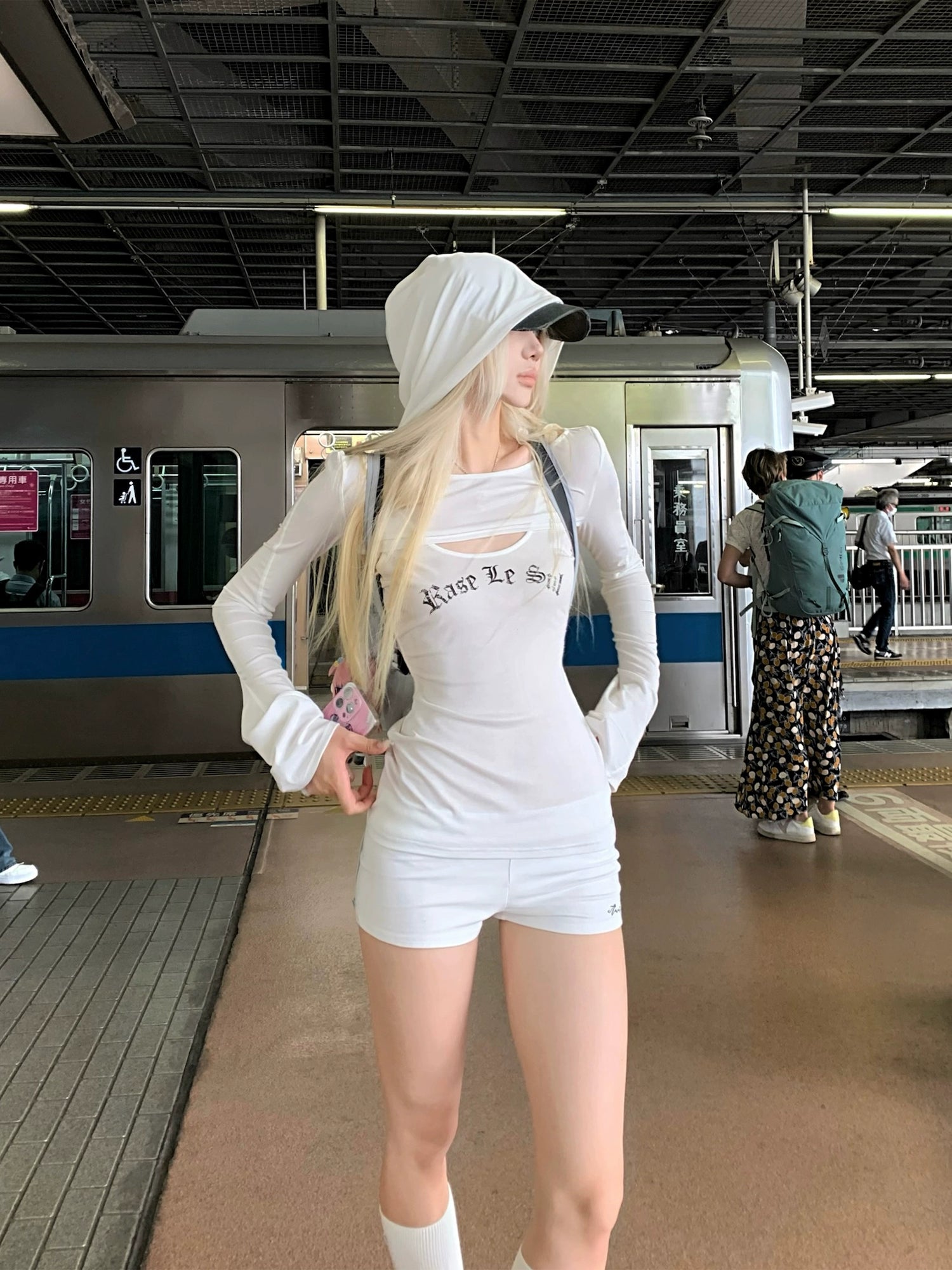 Girls Mission Sexy Loungewear Set  Long Sleeve Crop Top & Camisole Shorts Two-Piece Outfit