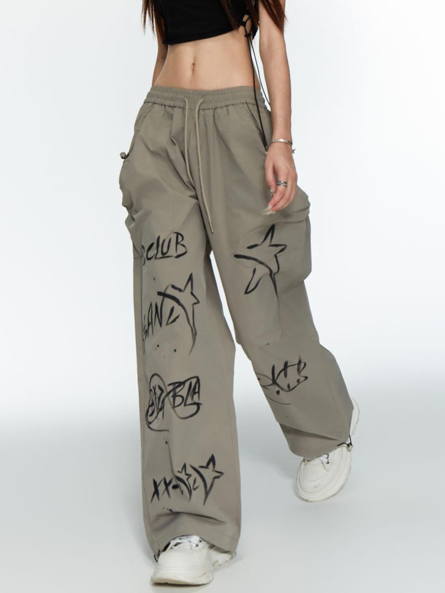 Women's Graphic Print Oversized Wide Leg Summer Loose Sweatpants