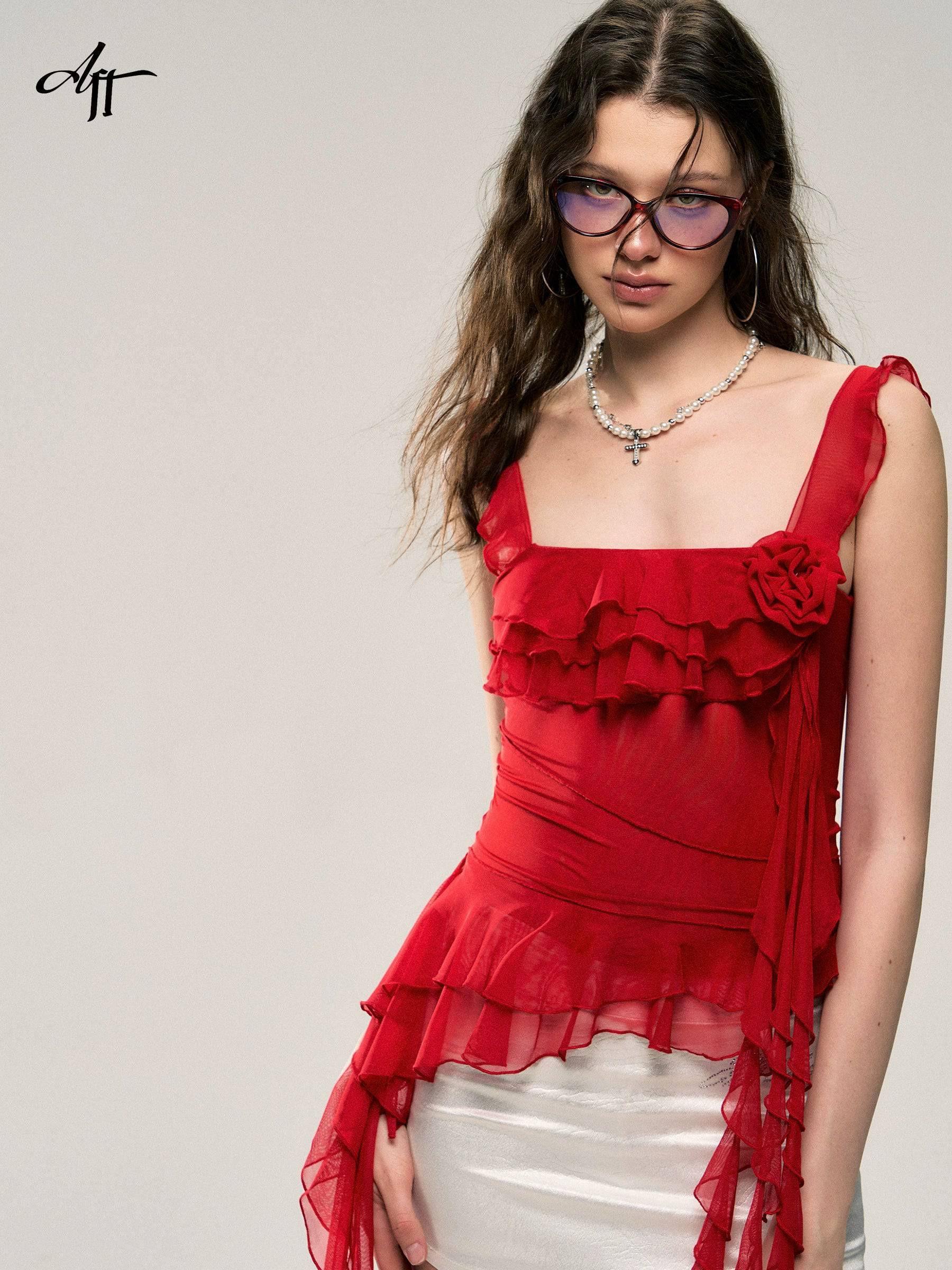 Women's Cinched Waist Cropped Gauze Camisole