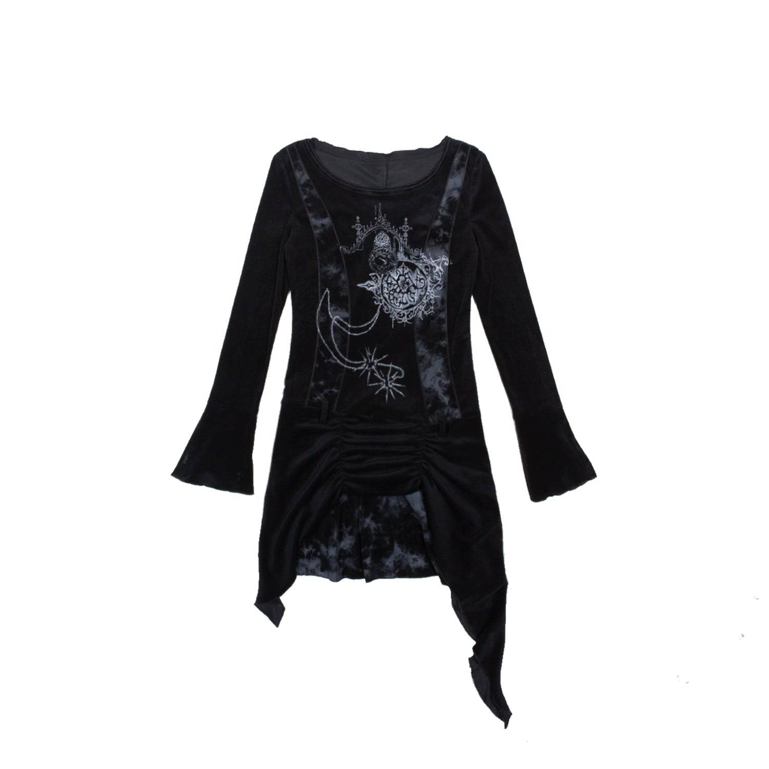 Women's Floral Print Slim Long Sleeve Bodycon Midi Dress