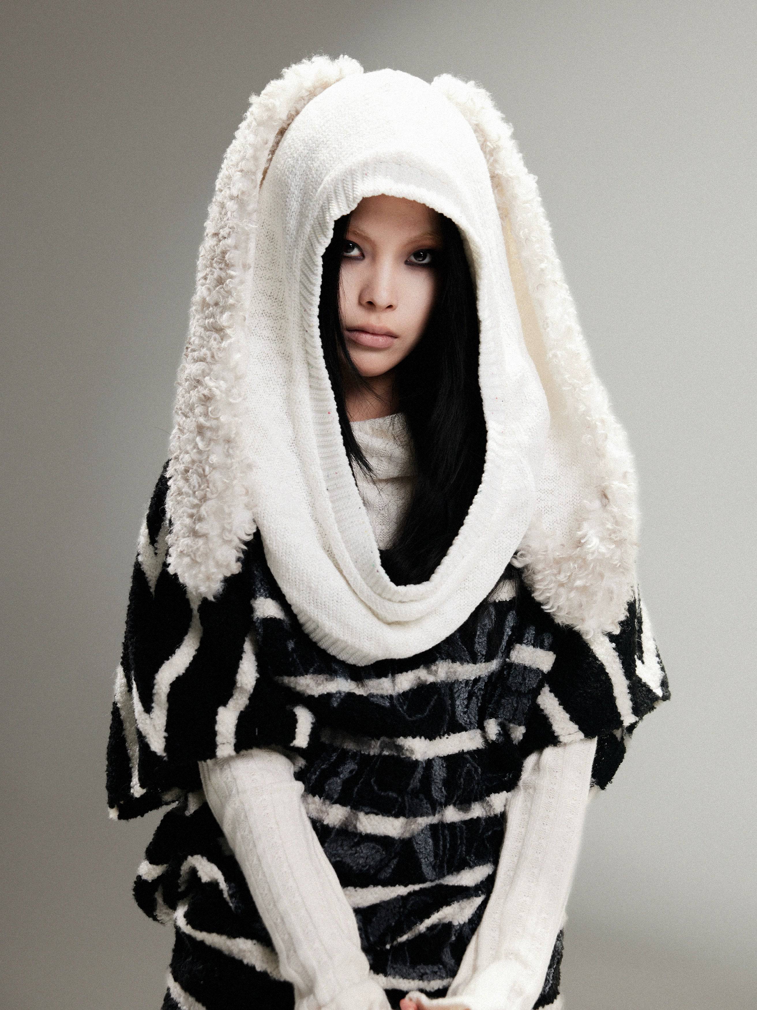 Women's Knitted Bunny Ears Warm Hat