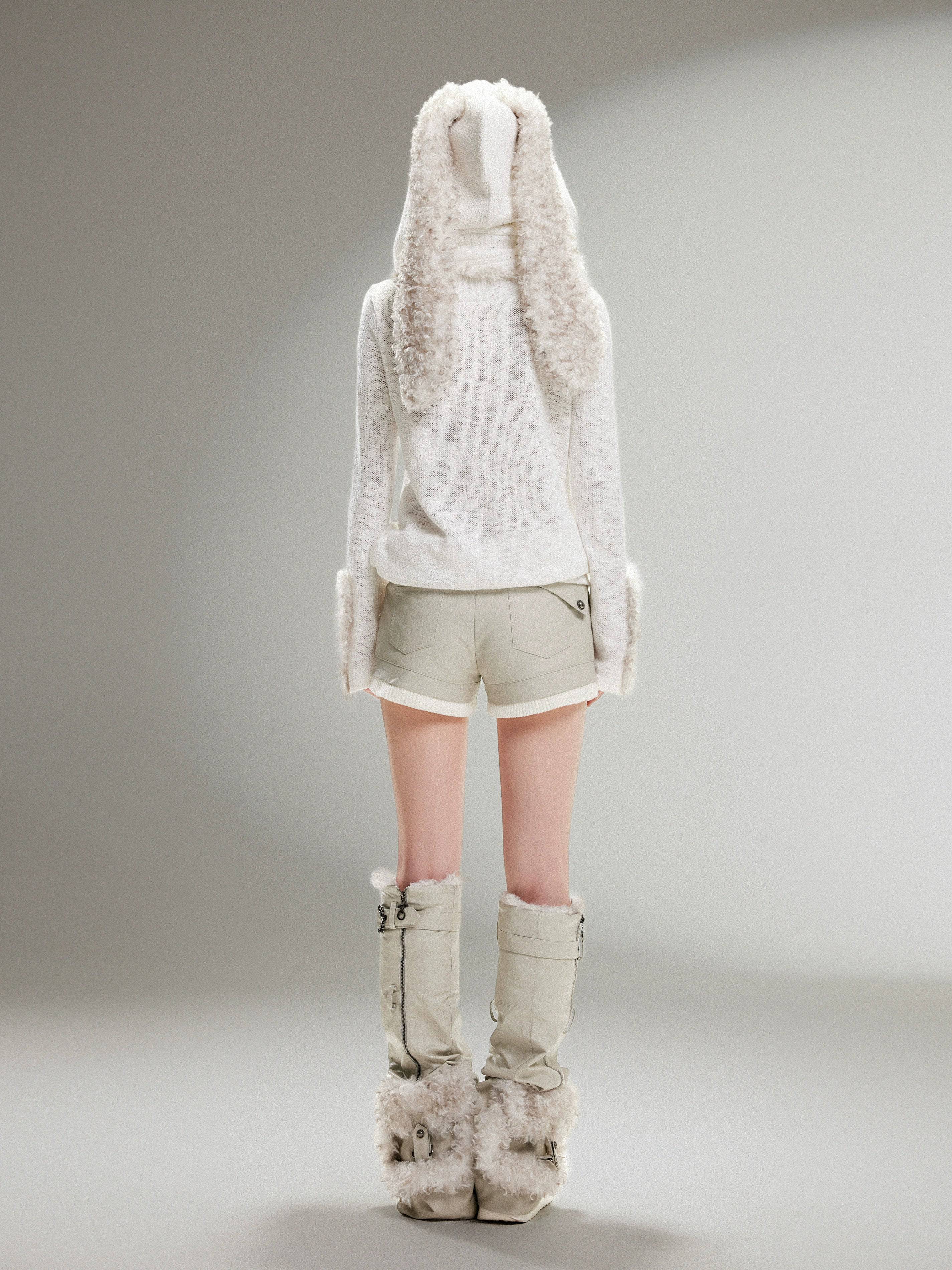 Women's Knitted Bunny Ears Warm Hat