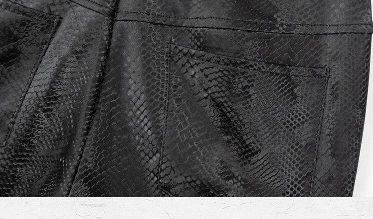 Women's Patent Leather Gothic Slim Low-Waisted Flared Trousers