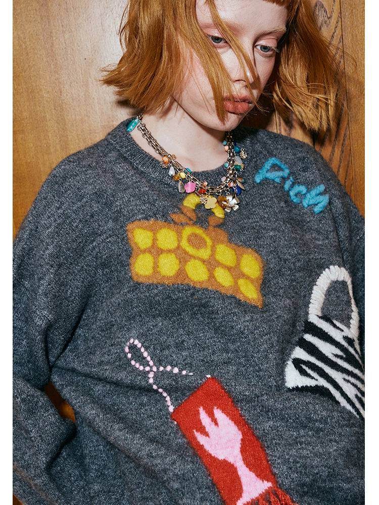 Women's Hand Embroidered Knitted Sweater