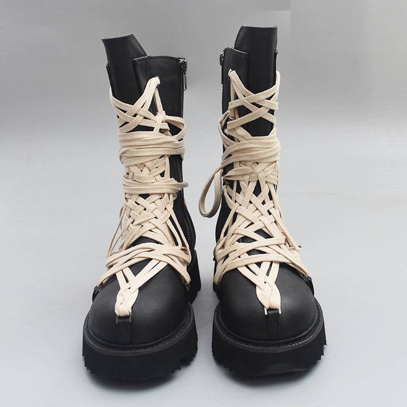 Women's High-Top Strap Side Zipper Long Boots