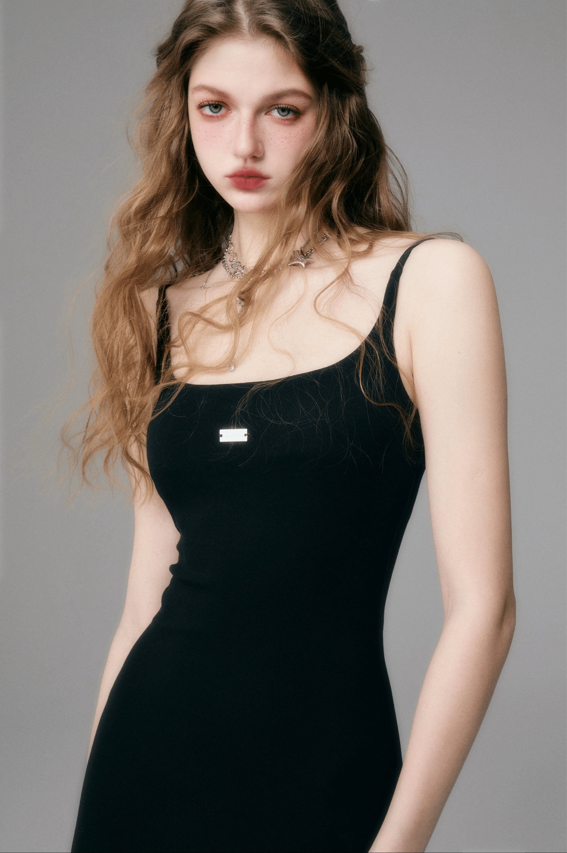 Women's Long Cotton Knitted Slip Dress (Relaxed Fit)