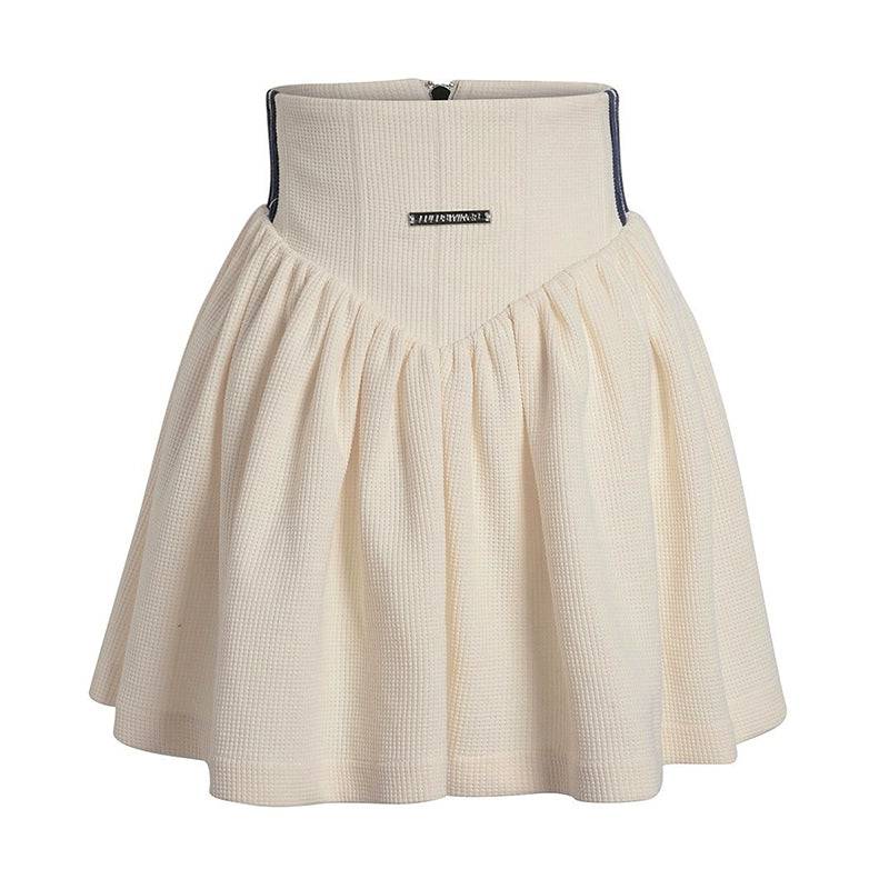 Women's Waffle Sweatshirt Tennis Skirt Fall Set