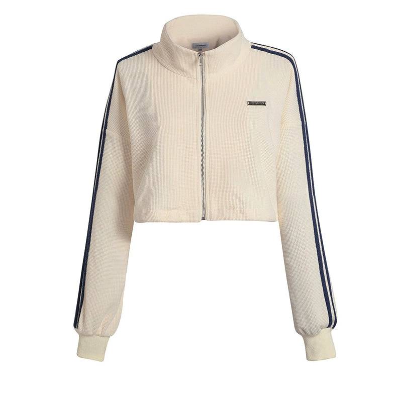 Women's Waffle Sweatshirt Tennis Skirt Fall Set