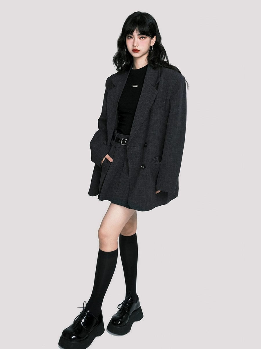 Women's Check Casual Suit Jacket