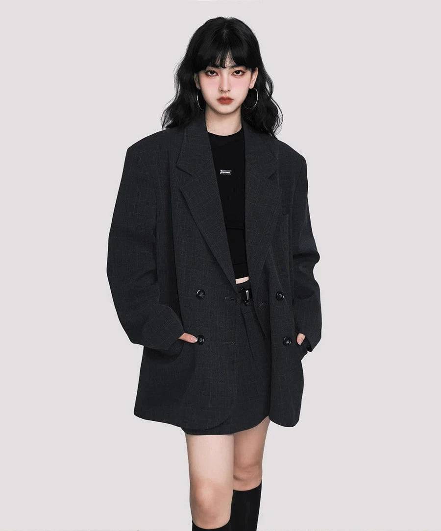 Women's Check Casual Suit Jacket