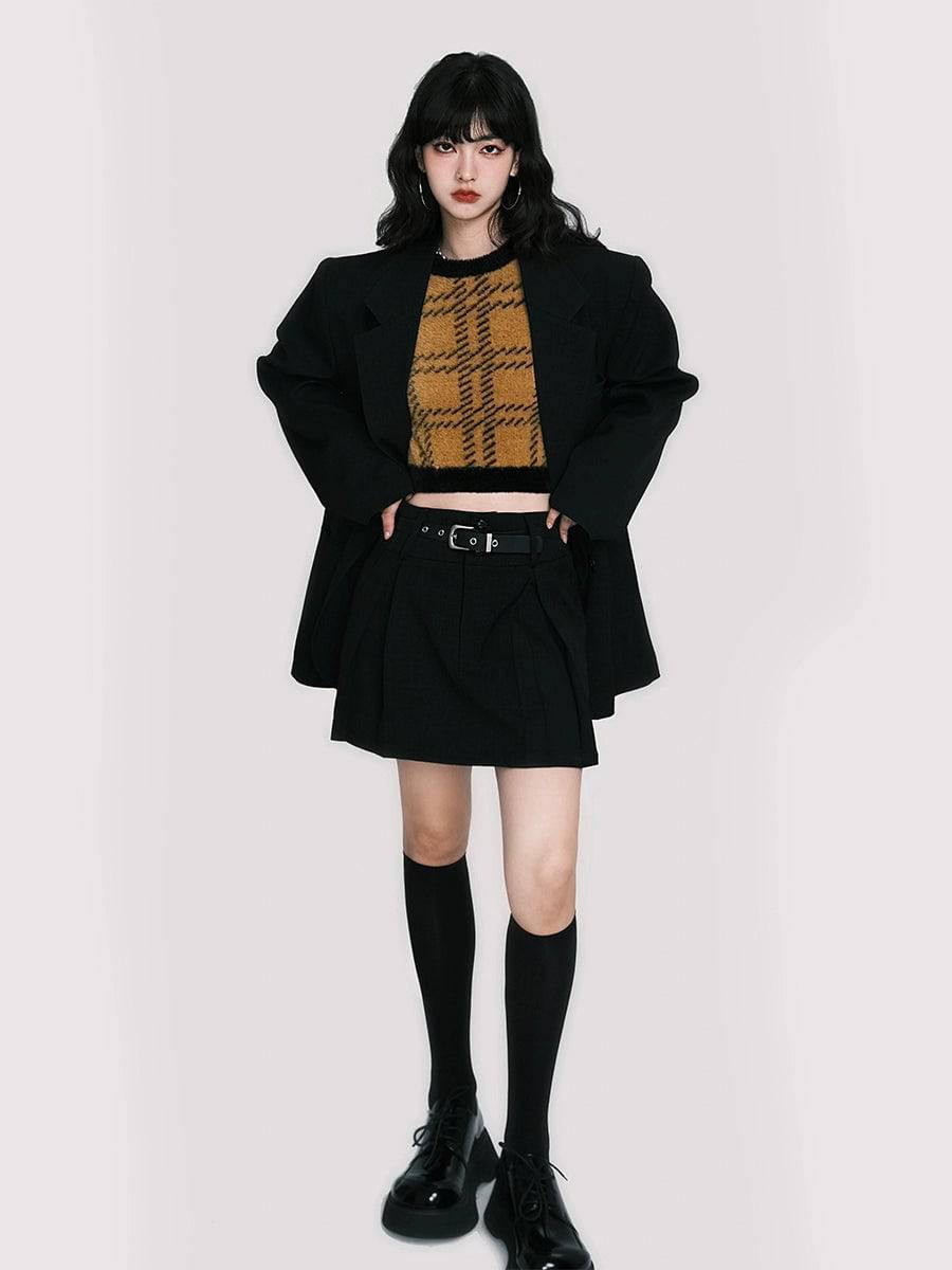 Women's Check Casual Suit Jacket