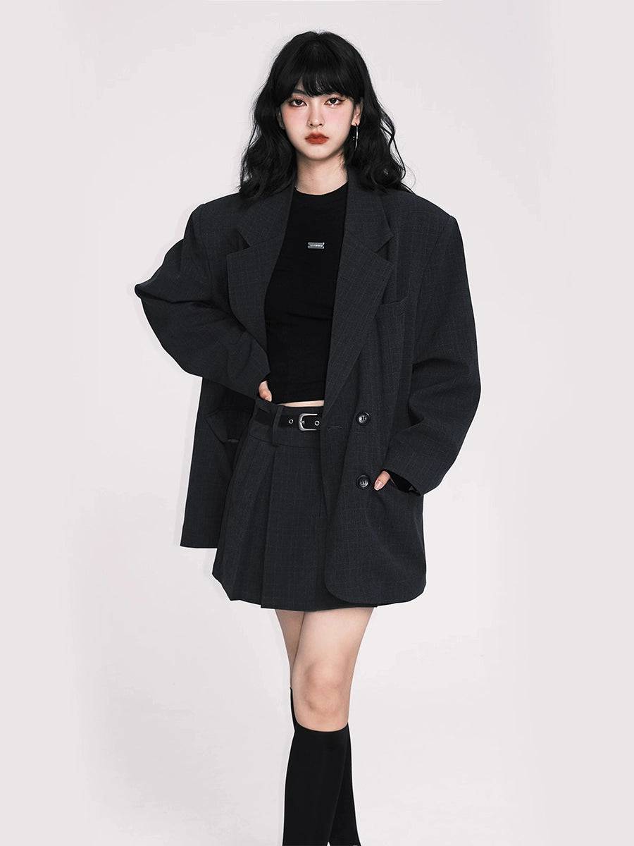 Women's Check Casual Suit Jacket