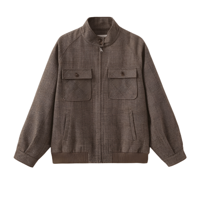 Women's Retro Preppy Casual Wool Jacket Skirt Set