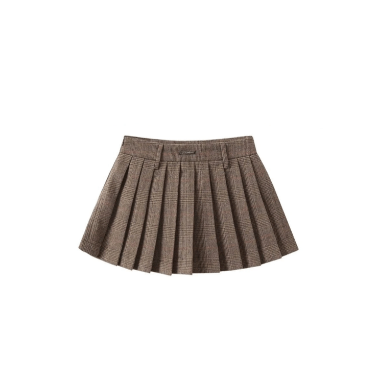 Women's Retro Preppy Casual Wool Jacket Skirt Set