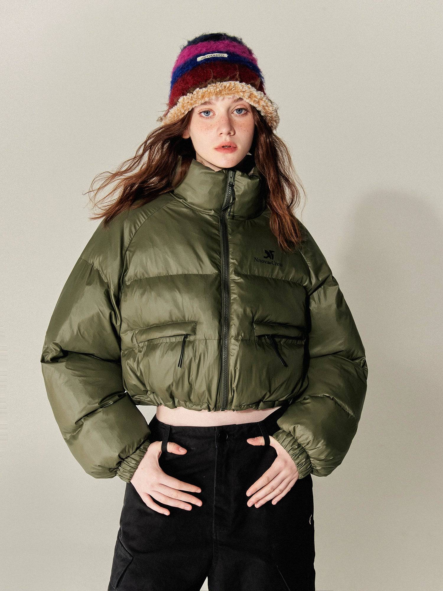 Women's Vintage Stand Collar Quilted Cotton Thick Short Coat