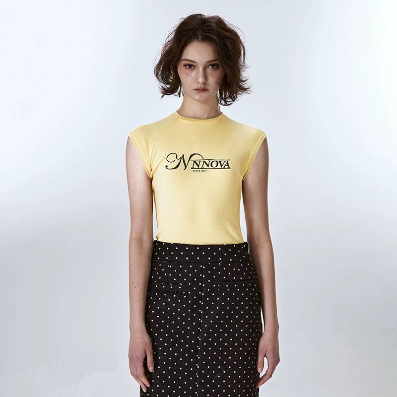 Women's Vintage Black Retro Screen-Printed Logo Short Sleeve T-Shirt