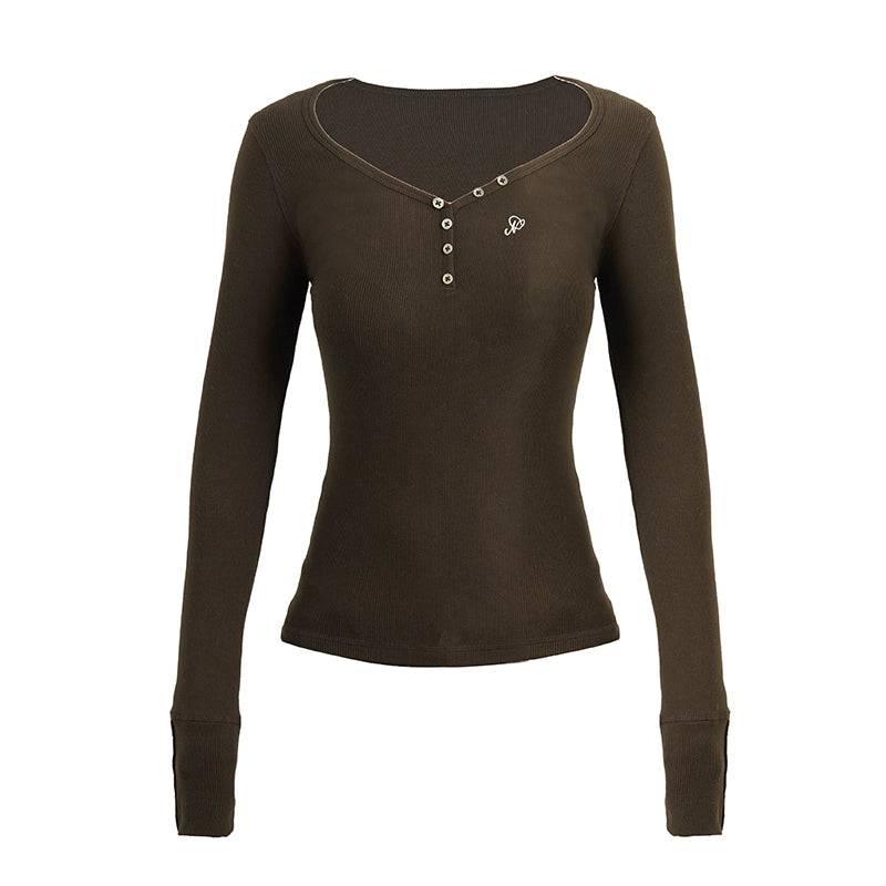 Women's Solid Color Slim Long Sleeve Top