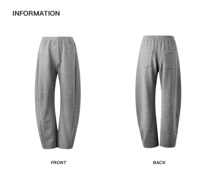Women's Loose Fit Grey Fleece Split Leg Pants