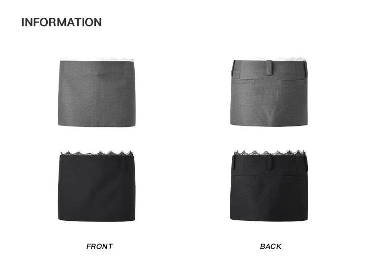 Women's Low-Waisted Lace Short Autumn Skirt