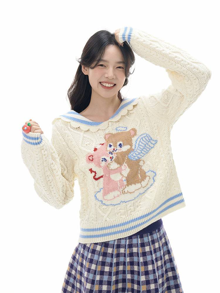 Classic Autumn Sailor Outfit – Vintage-Inspired Dress with Peach Heart