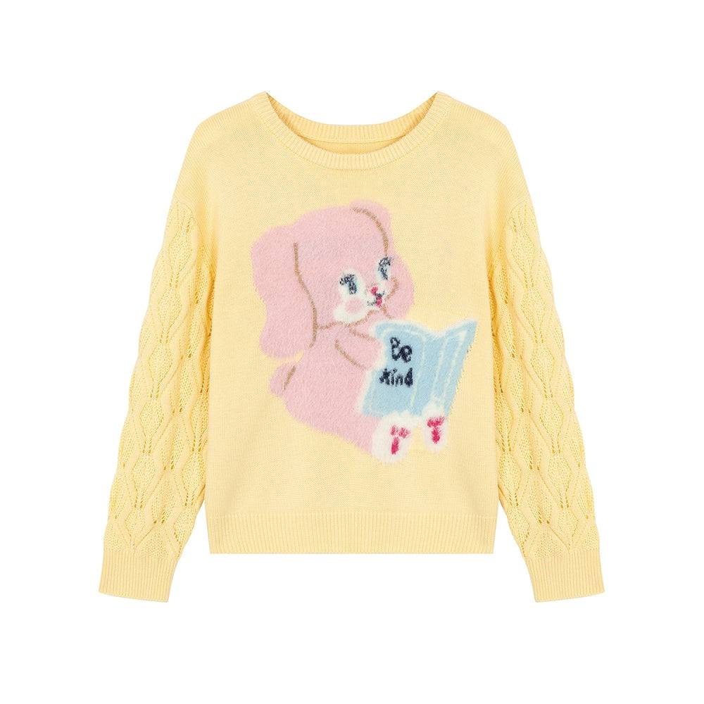 Women's Cute Contrast Bunny Wool Sweater