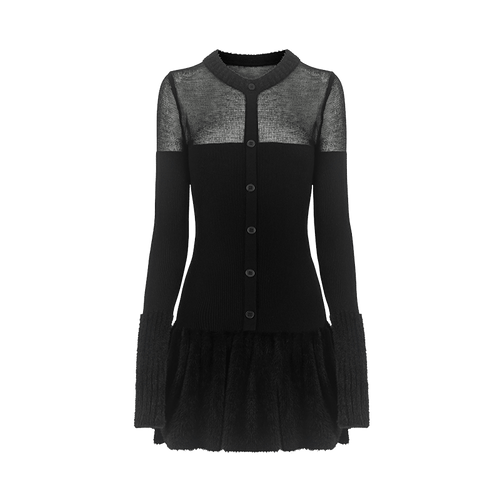 Pure desire wool stitching slim temperament thin hot girl short dress