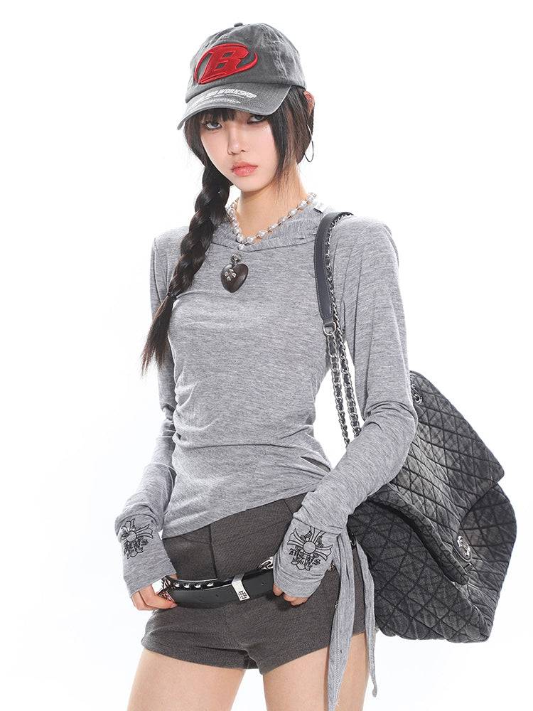 Women's Strappy Cinched Waist Cross Print T-Shirt