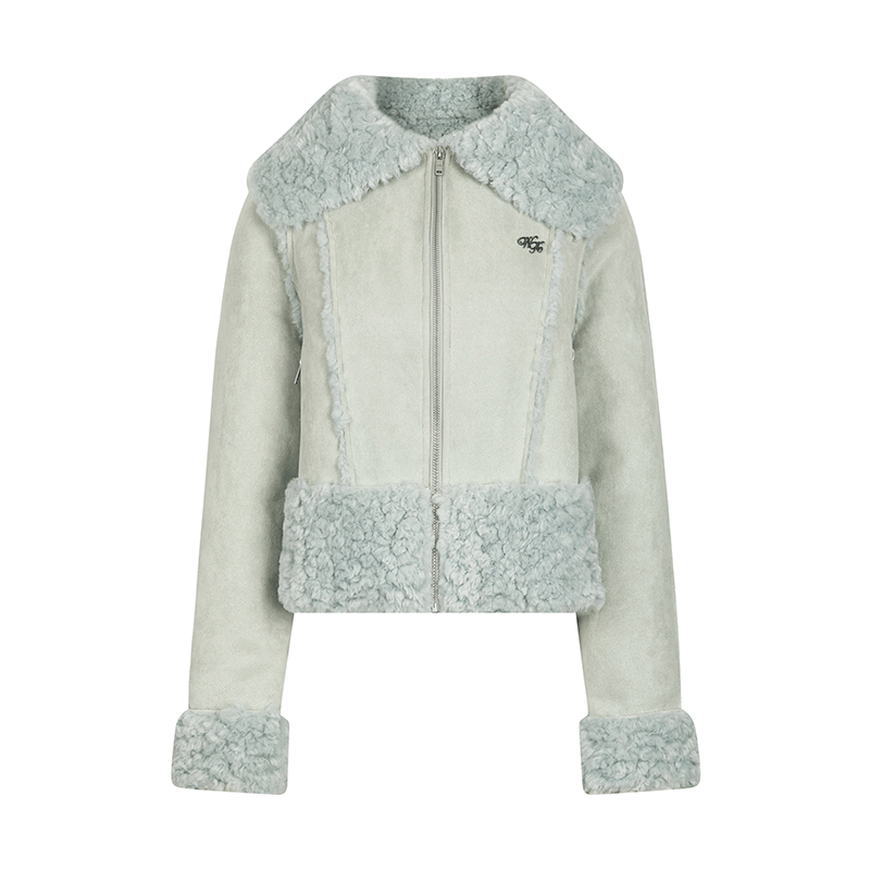 Women's Retro Loose Fur Trim Lapel Short Coat