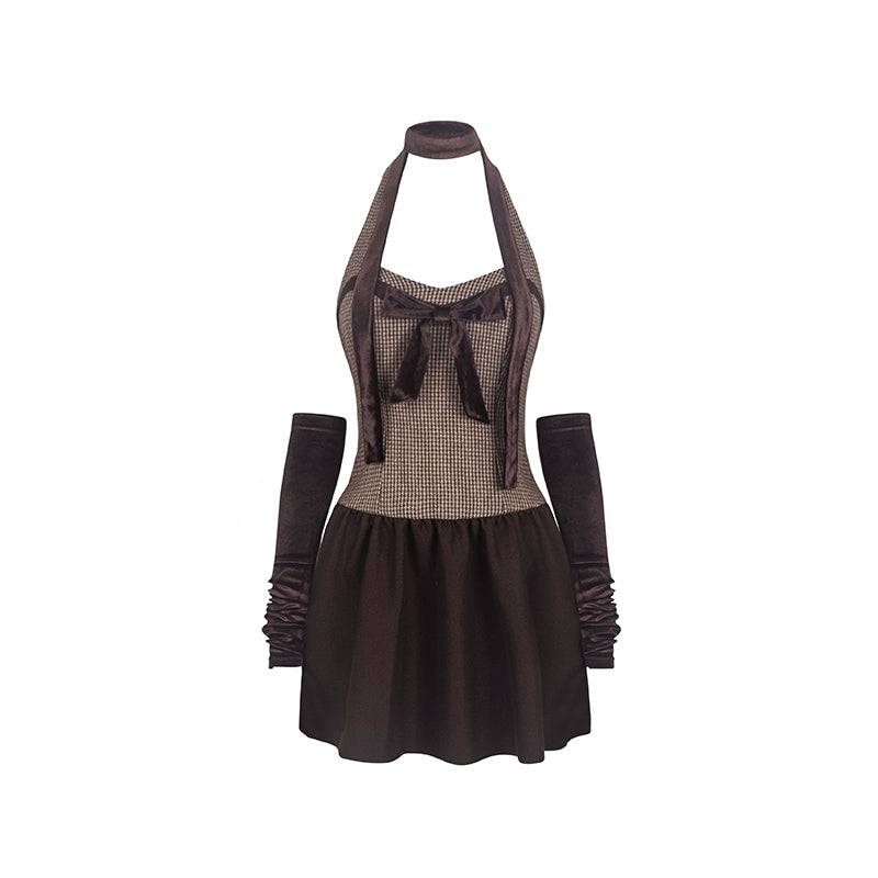 Girls' Halterneck Bow Sweetheart Dress