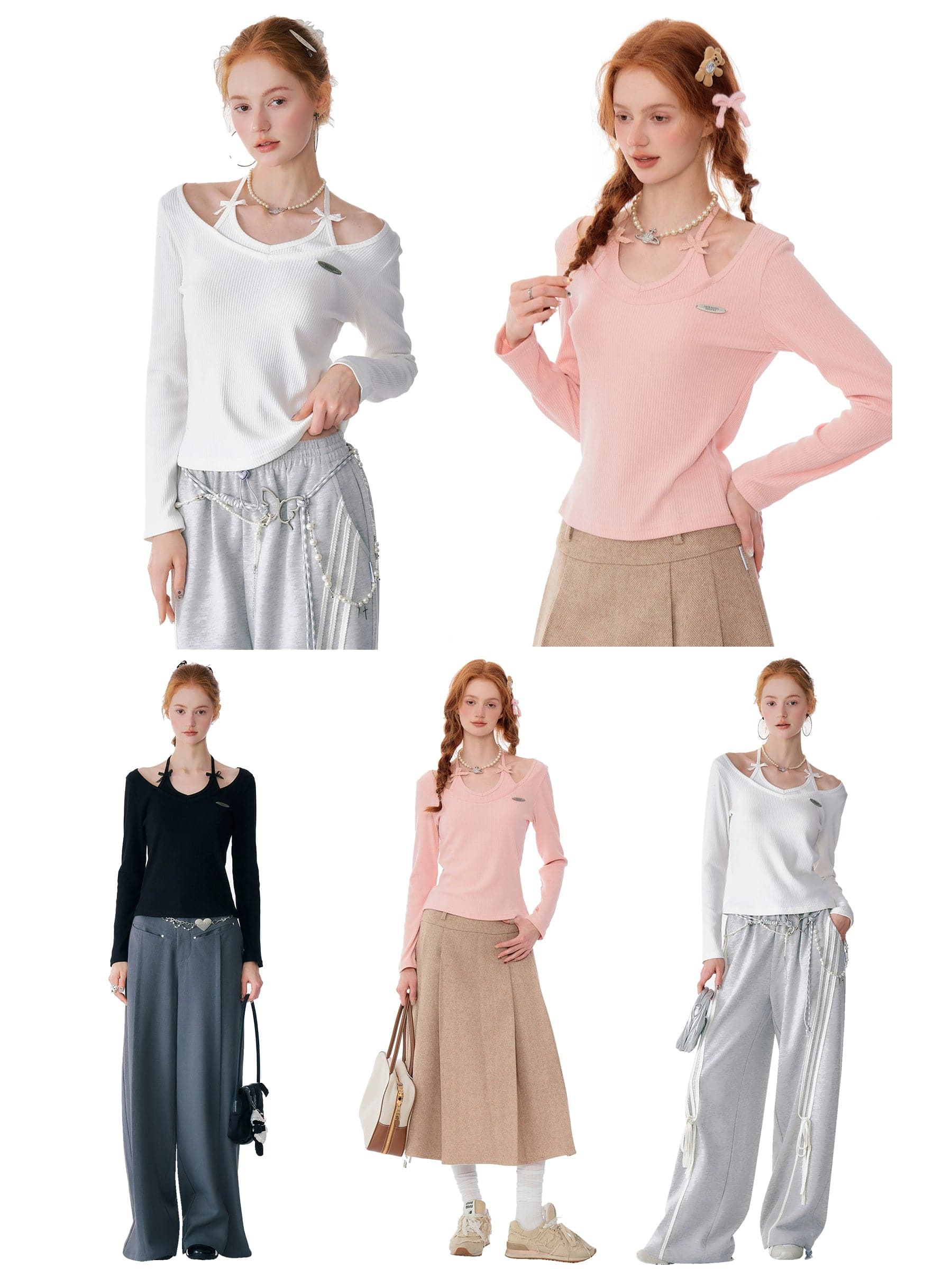 Women's Halterneck Long Sleeve T-Shirt